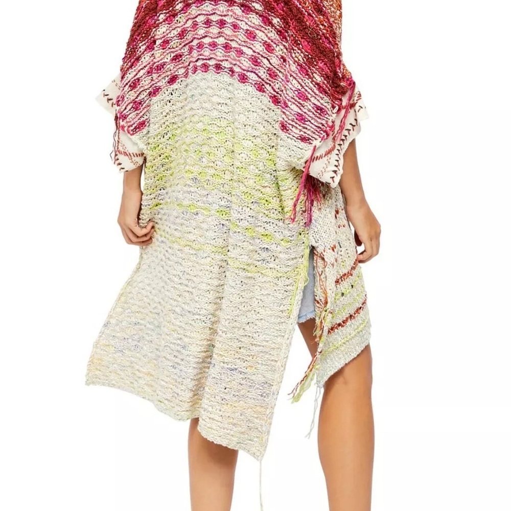 Free People Womens Skies The Limit Knit Fringe Cardigan Sweater - Picture 3 of 3